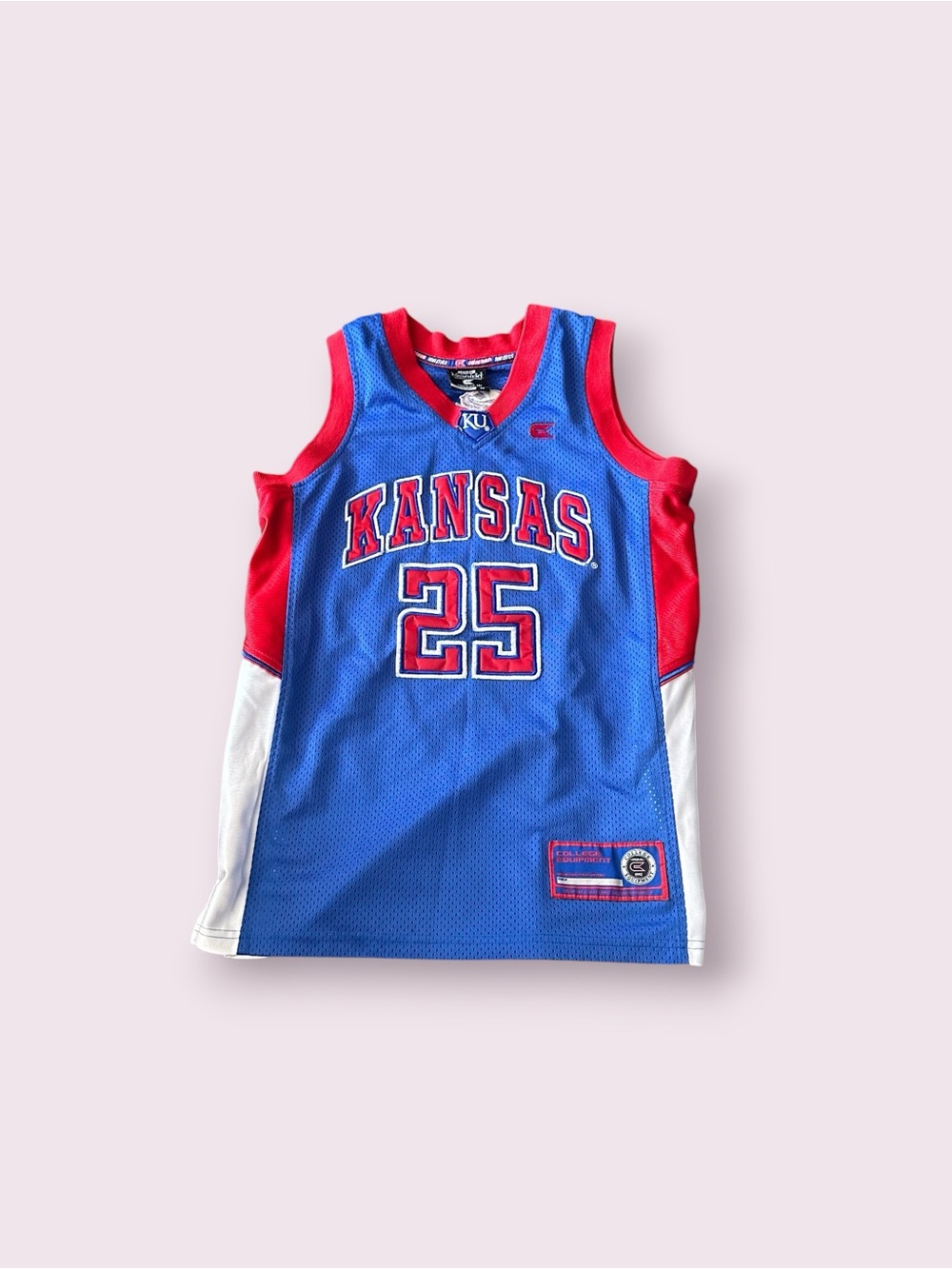 Youth College Equipment Kansas Jayhawks Sewn Basketball Jersey - #25 Size 12-14